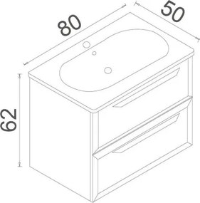 Nuvola mosdószekrény, 80 cm – TR785PNC1161