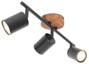 Ipari reflektor fekete fával, dönthető, 3 lámpás - Jeana