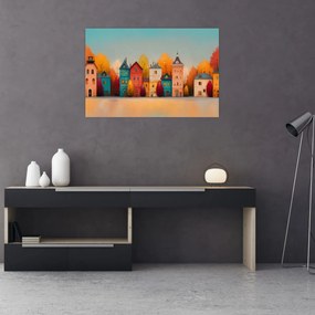 Kép - Őszi falu (90x60 cm)