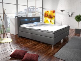Boxspring Franciaágy 140 cm Maryjane I (szürke) (matracokkal). 611032