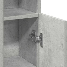 betonszürke fürdőszobaszekrény tekercstartóval 20,5x22x90 cm