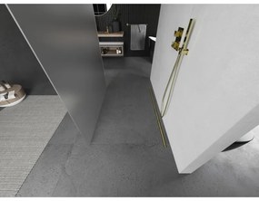 Mexen Kioto, Walk-In zuhany paraván 110 x 200 cm, 8 mm-es matt üveg, arany matt profil, 800-110-002-55-30