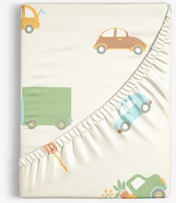 Goldea pamut körgumis lepedő - az autók világa 80 x 160 cm