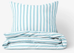 Goldea pamut ágyneműhuzat - kék csíkos 140 x 220 és 70 x 90 cm