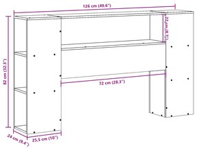 fehér tömör fenyőfa fejtámla tárolóval 120 cm