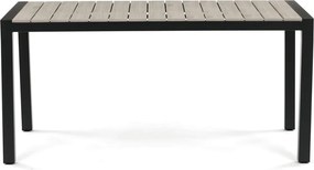 Kerti asztal 160x90 cm, alumínium, polywood, fekete, AZT-S1514 BK