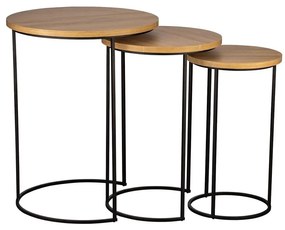 Eglo 424053 - TOWADA 3 darabos oldalsó asztal szett barna/fekete