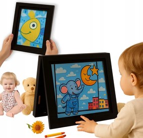 Rajzokra Nyitható Képkeret Gyerekeknek Fekete A4-ES Méret