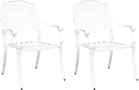 vidaXL Kerti Szék 2 pcs Fehér 55 x 56,5 x 91cm Alumínium