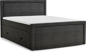Antracitszürke ágyneműtartós boxspring ágy 180x200 cm Fresco – Maison de Rêve