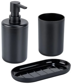 Fekete műanyag fürdőszobai kiegészítő szett Fano – Allstar