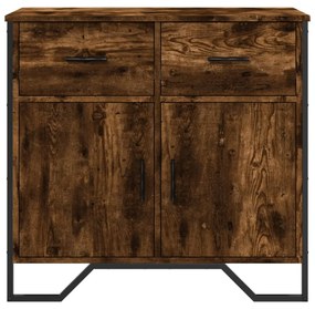 füstös tölgy színű szerelt fa tálalószekrény 79,5x35,5x74,5 cm