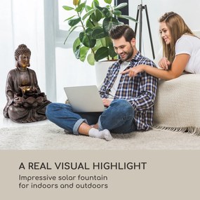 Blumfeldt Dharma, szoláris szökőkút, LED, 48 × 72 × 41 cm (SZ × M × M), polirezin