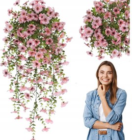 Szörfözés Mesterséges Muskátli, Mint Az Élő Petúnia Világos Rózsaszín Az Erkélyre Kúszónövények