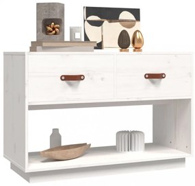 fehér tömör fenyőfa TV-szekrény 90x40x60 cm