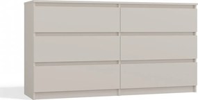 M6 140 fiókos szekrény, 138x75x40 cm, kasmír