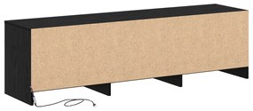 TV Szekrény LED Fekete Tölgy 140x34x40 cm Szerelt Fa