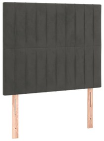2 db sötétszürke bársony fejtámla 80 x 5 x 78/88 cm