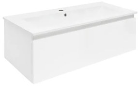 SAT B-WAY Fürdőszobaszekrény mosdóval 99x30x45 cm fehér fényes BWAY100WU4