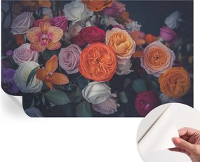 Öntapadós tapéta Divatos 3D fali ragasztóval Színes csokor 416x254 cm