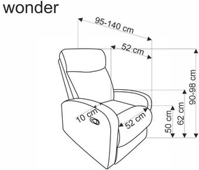 WONDER dönthető fotel bölcsőfunkcióval, bézs