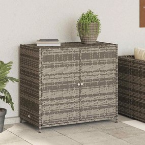 vidaXL szürke polyrattan kerti tárolószekrény 83x45x76 cm