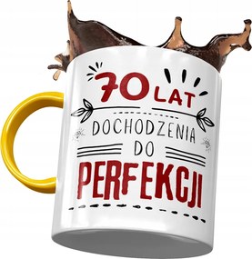 Sárga Bögre Születésnapra 70 70-es 70-es Ajándék Nyomtatott Fotóval