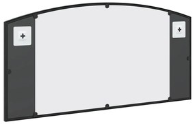 fekete ívelt vas fali tükör 80 x 40 cm