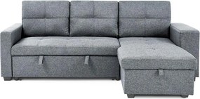 Catini PORTIVA univerzális sarokkanapé tárolóval és USB-csatlakozóval, szürke