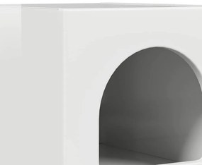 vidaXL Éjjeli asztal Magas Fényű Fehér 29.5 x 35 x 50 cm Faanyag