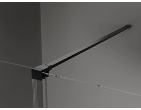 Mexen Velar, tolóajtós zuhanykabin 160 x 70 cm, 8mm szürke üveg, fekete matt, 871-160-070-41-70