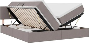 vidaXL Tárolós Ágy matracmal fejtámlával Tópszínű 180 x 200 cm Műbőr