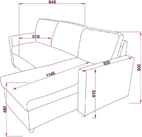 Catini KIMBERLAND kihúzható sarok ülőgarnitúra tárolóhellyel