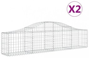 2 db íves horganyzott vas gabion kosár 200x30x40/60 cm