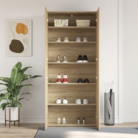 Cipőtartó Sonoma tölgy 80x35,5x180 cm Műgyanta