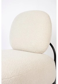 Krémszínű buklé fotel Polly – White Label