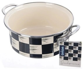 Orion Šachovnice Lem zománcozott edény, 2,2l, átmérő 20 cm, 20 cm átmérőjű