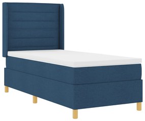 Ágykeret Matrac és LED Kék 100x200 cm Szövet