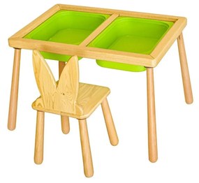 Gyerekasztal székekkel Table and Chair - Green
