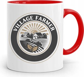 Gazdálkodóknak Piros Village Farmer Bögre Ajándék fényképes nyomtatással