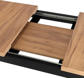 Bővíthető Étkezőastal 120-160 cm Kézműves tölgy/Fekete színben. Skubi