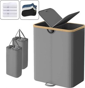 Szennyestartó kosár 2 rekeszes 150L 57*37*70cm összecsukható