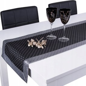 Asztali futófelület Pöttyös Lux 40x220 foltálló öv fekete-ezüst