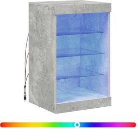 vidaXL betonszürke tálalószekrény LED-világítással 41 x 37 x 67 cm