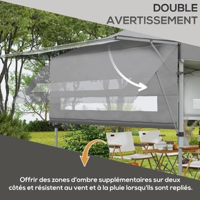 Outsunny Összecsukható Kerti Pavilon 5 x 3 m, Oxford Anyaggal, 2 Állítható Oldalfallal, Könnyű Összeszerelés, Kézi Szállítótáskával Szürke | Aosom