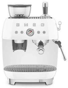SMEG 50-es retro stílusú EGF03 karos kávéfőző kávédarálóval 2 csésze fehér - Smeg