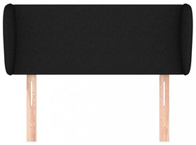 fekete szövet fejtámla szárnyakkal 83x23x78/88 cm