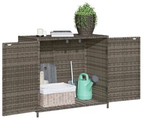 szürke polyrattan kerti tárolószekrény 83x45x76 cm