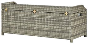 Szürke polyrattan kerti tárolópad 120 cm