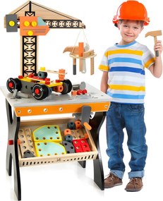 Fa gyerek szerelőasztal, barkácspad